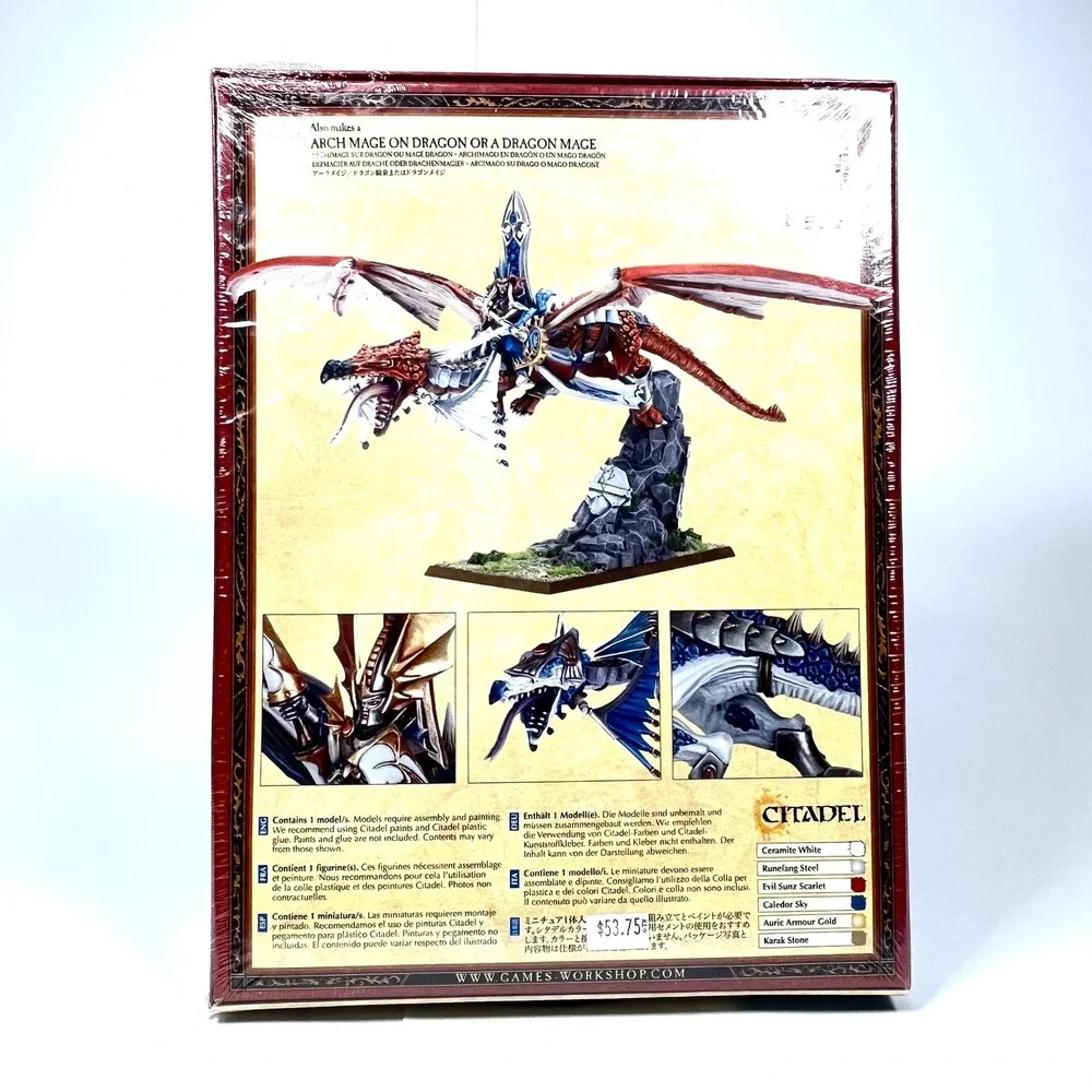Warhammer High Elf Lord on Dragon Citadel Games Workshop New Sealed Kit